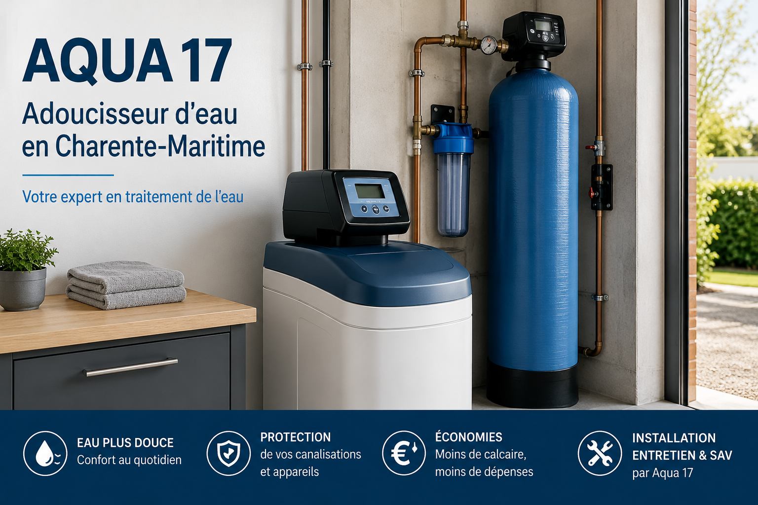 Installation adoucisseur d'eau en Charente-Maritime — Aqua 17